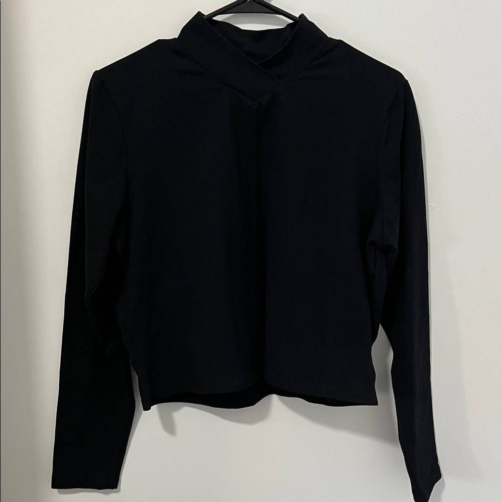 Black Mock Top Long Sleeve